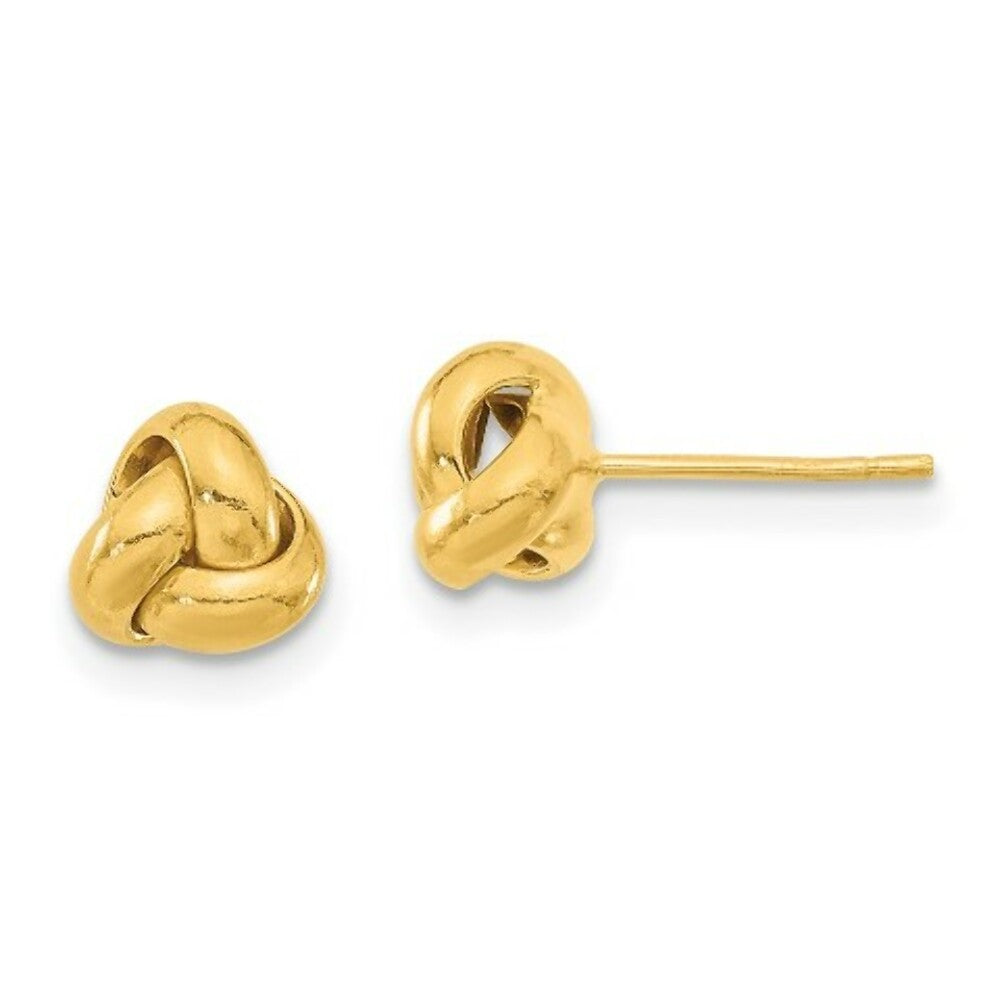 14K Yellow Gold Polished Love Knot Post Earrings