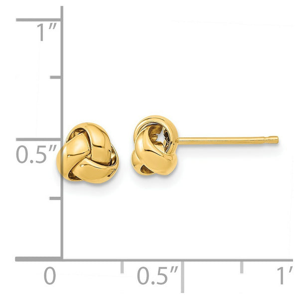 14k Yellow Gold Polished Love Knot Post Earrings