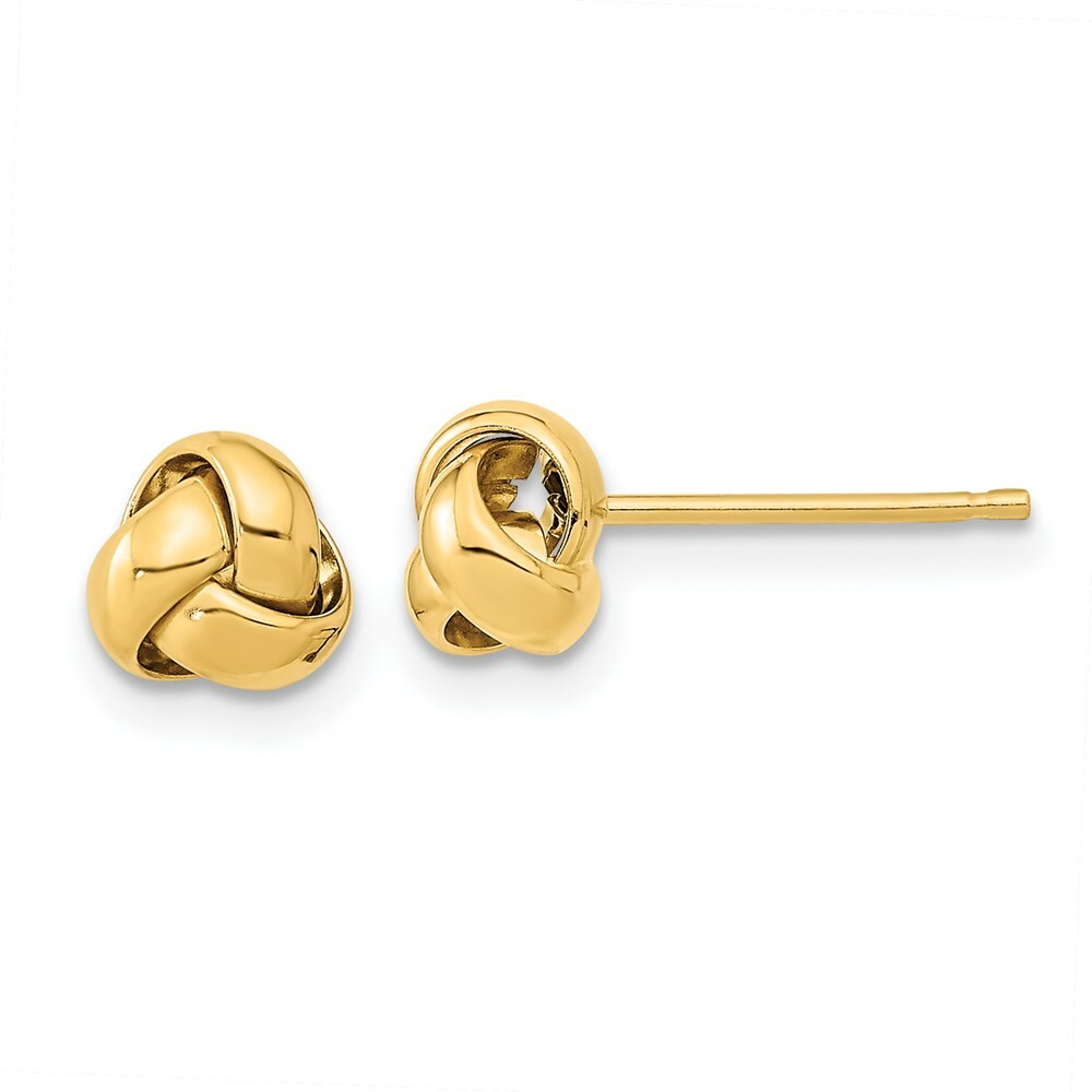 14k Yellow Gold Polished Love Knot Post Earrings