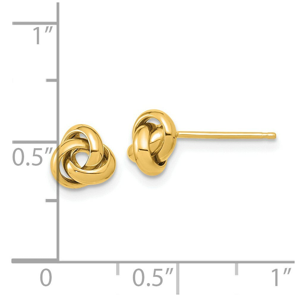 14K Yellow Gold Polished Love Knot Post Earrings