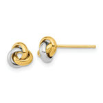 Load image into Gallery viewer, 14k Two-Tone Gold Polished Love Knot Post Earrings
