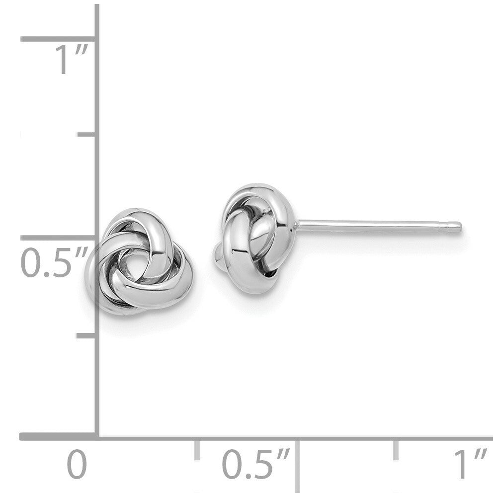 14k White Gold Polished Knot Post Earrings