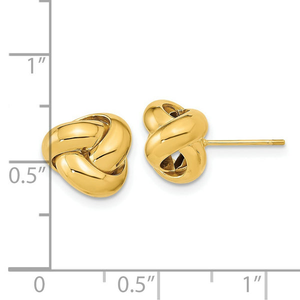 14K Yellow Gold Polished Love Knot Post Earrings