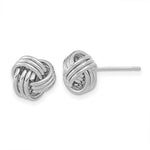 Load image into Gallery viewer, 14k White Gold Polished Triple Love Knot Post Earrings
