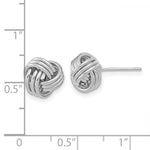 Load image into Gallery viewer, 14k White Gold Polished Triple Love Knot Post Earrings
