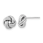Load image into Gallery viewer, 14k White Gold Polished Double Love Knot Post Earrings

