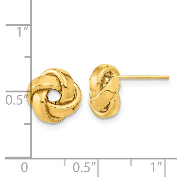 14K Yellow Gold Polished Love Knot Post Earrings