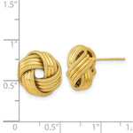 Load image into Gallery viewer, 14K Yellow Gold Polished Textured Love Knot Post Earrings
