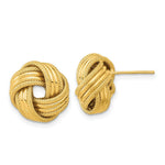 Load image into Gallery viewer, 14K Yellow Gold Polished Textured Love Knot Post Earrings

