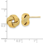 Load image into Gallery viewer, 14K Yellow Gold Polished Textured Triple Love Knot Post Earrings
