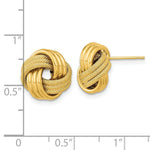 Load image into Gallery viewer, 14K Yellow Gold Polished Textured Triple Love Knot Post Earrings
