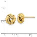 Load image into Gallery viewer, 14K Yellow Gold Polished Textured Love Knot Post Earrings
