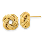 Load image into Gallery viewer, 14K Yellow Gold Polished Textured Double Love Knot Post Earrings
