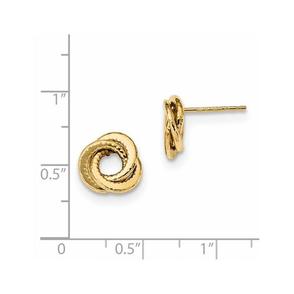 14k Yellow Gold Polished Love Knot Post Earrings