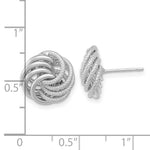 Load image into Gallery viewer, 14k White Gold Polished Textured Fancy Swirl Post Earrings
