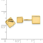 Load image into Gallery viewer, 14K Yellow Gold 5mm 7mm Cube Front &amp; Back Post Screwback Earrings
