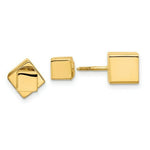 Load image into Gallery viewer, 14K Yellow Gold 5mm 7mm Cube Front &amp; Back Post Screwback Earrings

