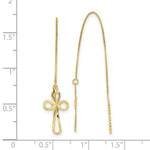 Load image into Gallery viewer, 14K Yellow Gold Polished Diamond-cut Box Chain w/Cross Threader Earrings
