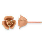 Load image into Gallery viewer, 14k Rose Gold Satin Finish Diamond-cut Rose Post Earrings
