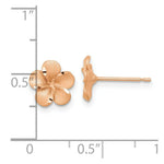 Load image into Gallery viewer, 14k Gold Rose Rhodium Diamond-cut Plumeria Post Earrings
