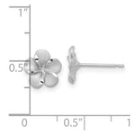 Load image into Gallery viewer, 14k White Gold Satin Diamond-cut Plumeria Post Earrings
