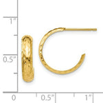Load image into Gallery viewer, 14K Yellow Gold Diamond-cut 3.5mm J-Hoop Earrings  3mm width
