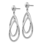 Load image into Gallery viewer, 14K White Gold Polished Oval Dangle Post Earrings
