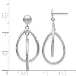 Load image into Gallery viewer, 14K White Gold Polished Oval Dangle Post Earrings
