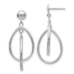 Load image into Gallery viewer, 14K White Gold Polished Oval Dangle Post Earrings
