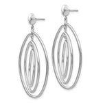 Load image into Gallery viewer, 14K White Gold Oval Circle Dangle Post Earrings

