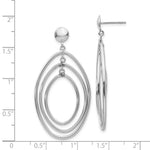 Load image into Gallery viewer, 14K White Gold Oval Circle Dangle Post Earrings
