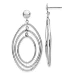 Load image into Gallery viewer, 14K White Gold Oval Circle Dangle Post Earrings
