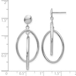 Load image into Gallery viewer, 14K White Gold Double Oval Dangle Post Earrings
