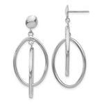 Load image into Gallery viewer, 14K White Gold Double Oval Dangle Post Earrings

