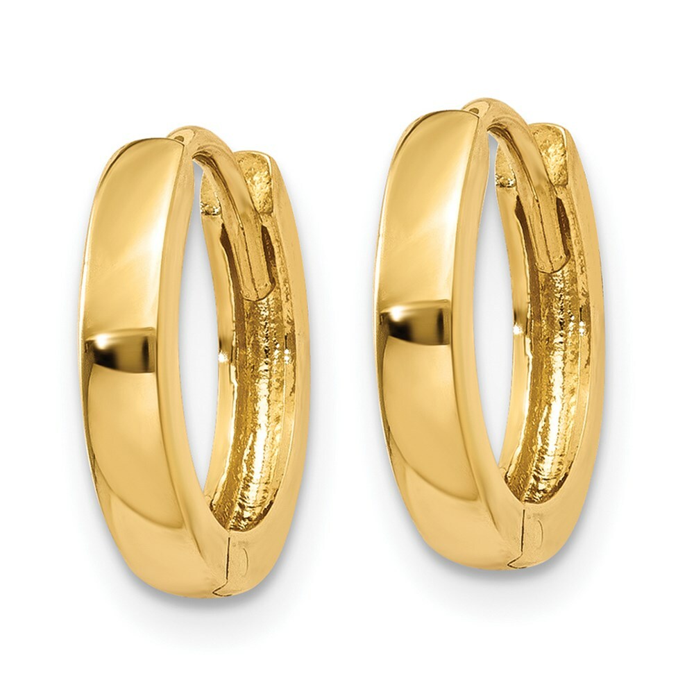 14K Yellow Gold 2.25mm Hinged Hoop Earrings  2.5mm width