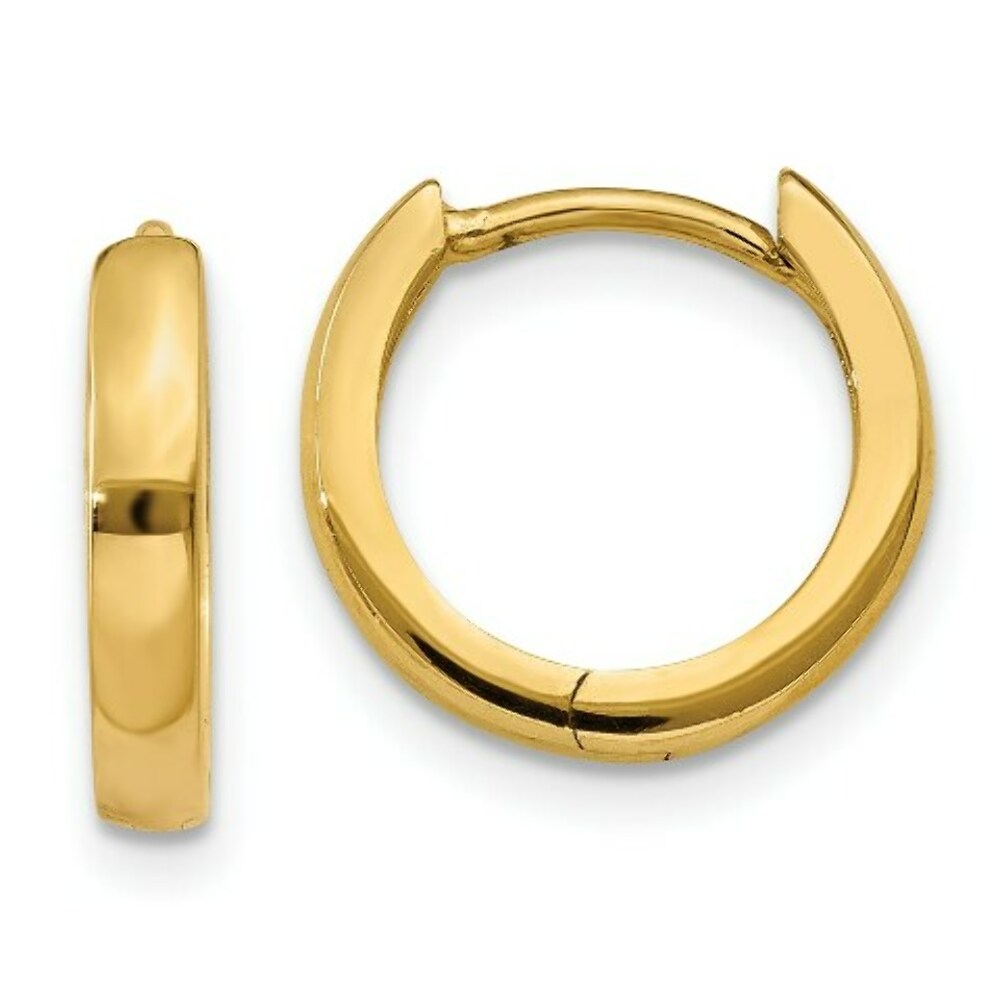 14K Yellow Gold 2.25mm Hinged Hoop Earrings  2.5mm width