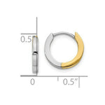 Load image into Gallery viewer, 14K Two-tone Gold 2mm Hinged Hoop Earrings  2mm width
