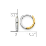 Load image into Gallery viewer, 14K Two-tone Gold 1.75mm Hinged Hoop Earrings  2mm width
