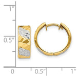 Load image into Gallery viewer, 14K Yellow Gold 5mm Diamond-cut Rhodium Hoop Earrings 5.5mm width
