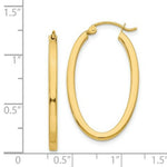 Load image into Gallery viewer, 14K Yellow Gold 2mm Oval Hoop Earrings  2mm width
