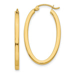 Load image into Gallery viewer, 14K Yellow Gold 2mm Oval Hoop Earrings  2mm width
