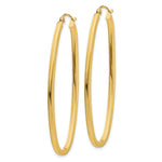 Load image into Gallery viewer, 14K Yellow Gold 2mm Large Oval Hoop Earrings  2mm width
