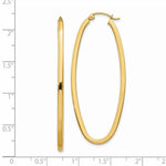 Load image into Gallery viewer, 14K Yellow Gold 2mm Large Oval Hoop Earrings  2mm width
