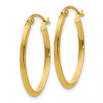 Load image into Gallery viewer, 14K Yellow Gold 2mm Oval Hoop Earrings  2mm width
