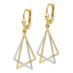 Load image into Gallery viewer, 14K Two-tone Gold Leverback Drop Earrings

