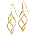 Load image into Gallery viewer, 14K Yellow Gold Swirl Dangle Earrings
