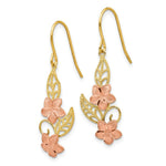 Load image into Gallery viewer, 14K Two-tone Gold Fancy Plumeria Dangle Earrings
