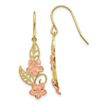 Load image into Gallery viewer, 14K Two-tone Gold Fancy Plumeria Dangle Earrings
