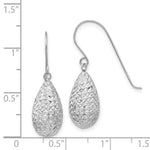 Load image into Gallery viewer, 14K White Gold Puff Teardrop Earrings
