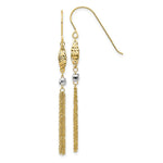 Load image into Gallery viewer, 14K Two-tone Gold Bead &amp; Chain Dangle Earrings
